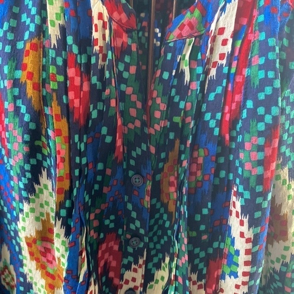 Anthropologie Topoxte drop waist Geometric Ikat print top by Maeve. - Picture 4 of 7